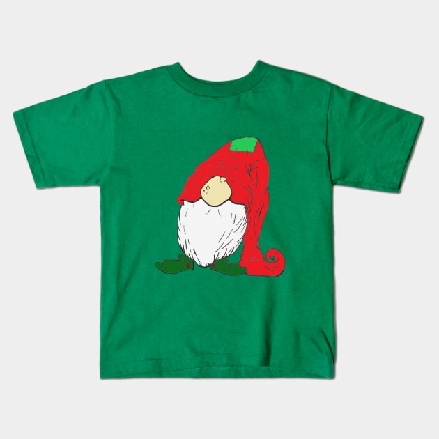 Christmas Gnome Kids T-Shirt by Dr. Oldskool